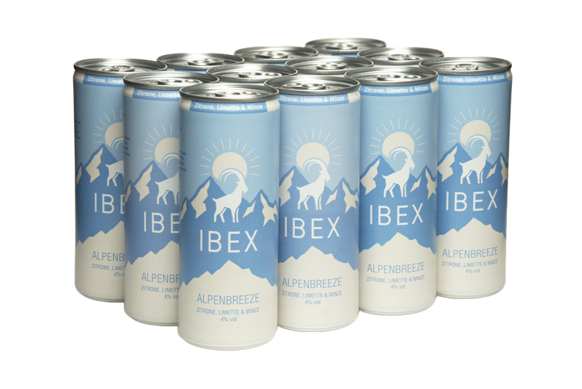 IBEX Alpenbreeze Hard Seltzer — 12er-Pack, Zitrone, Limette & Minze, 4% vol